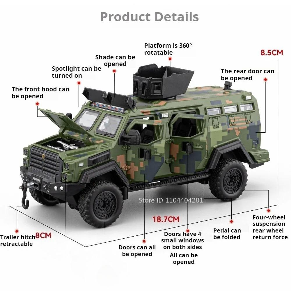 1:32 Sabertooth Alloy Diecast Police Car Model Toys Doors Can Opened with Rubber Tire Pull Back Miniature Vehices Birthday Gifts