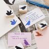 Cute and Stylish Wooden and Rubber Stamp Set Featuring Birds Perfect for Letter and Made In (crow, Finch, Etc.). Postcards, Stationery, Paper,