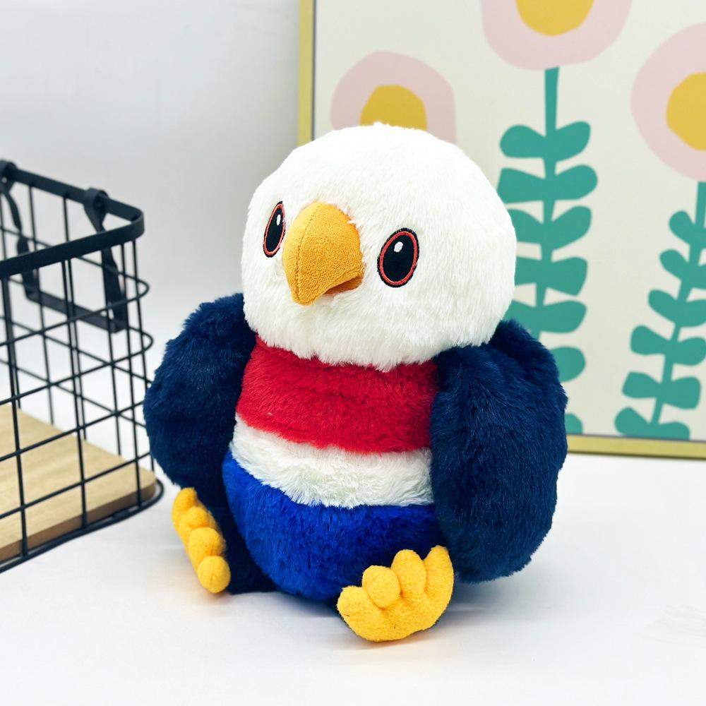 24cm Eagle Plush Toy-Patriotic American Flag Colors  Soft Stuffed Bald Eagle Gift for US Fans Kids 4th of July Decor Red White