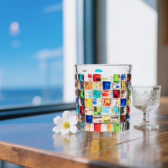 Colorful Hand-Painted Whisky Glasses Gothic Rock Style Wine Glass Dazzling Colored Soda Lime Glassware