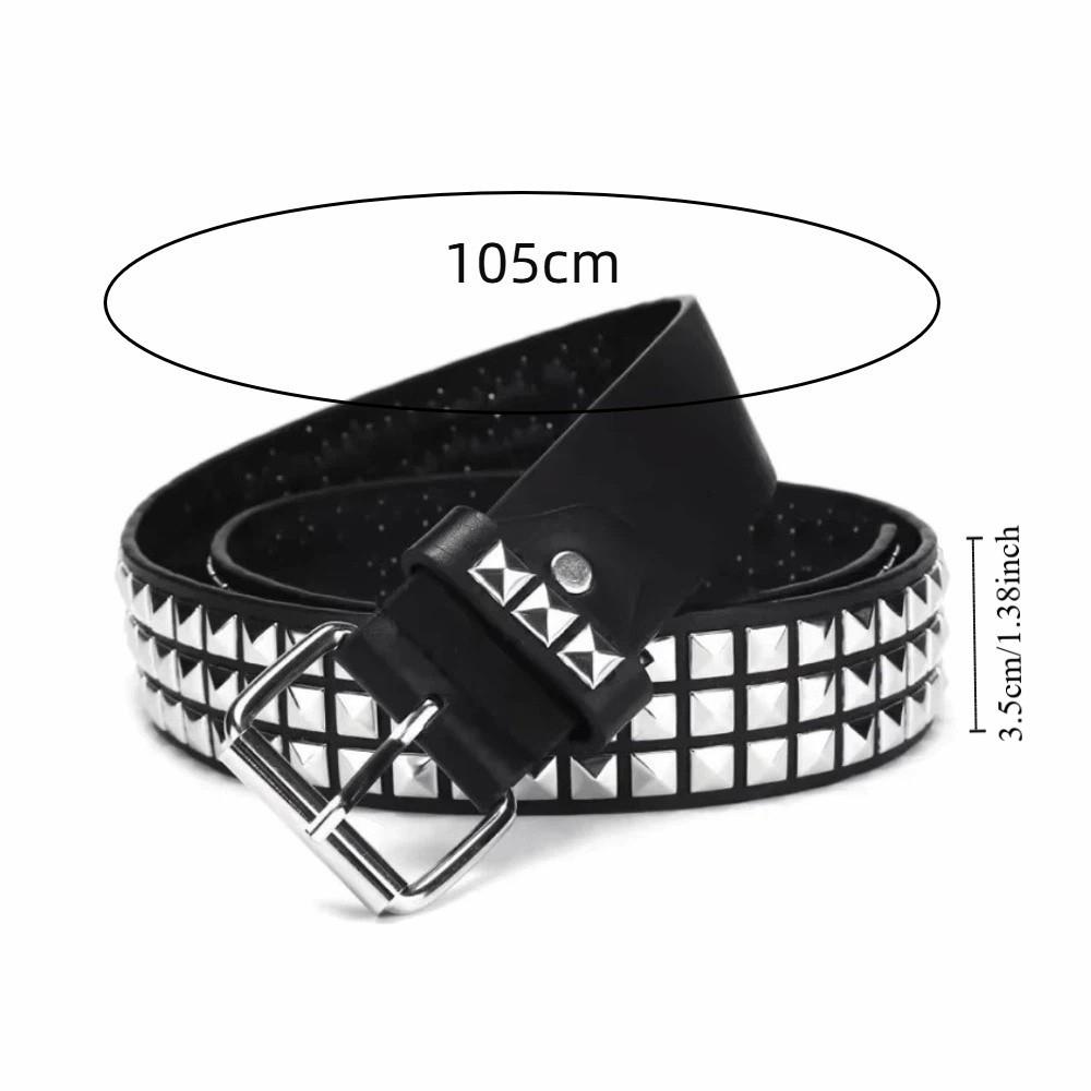 New Vintage Punk Rivet Belt PU Leather Metal Metal Gothic Waistband Decorative General Y2K Pyramid Belt Male Female Use