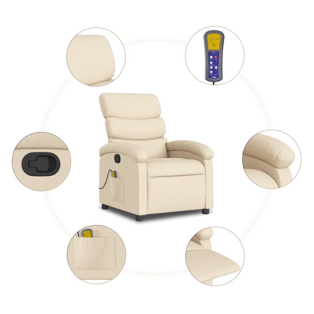 Massage Relax Chair Cream Colored Fabric