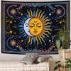 Boho Sun and Moon Tapestry, Colorful Celestial Starry Sky Mandala Print Wall Hanging for Bedroom Living Room Dorm Decor