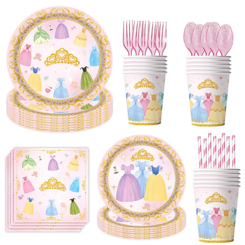 Princess Dress Theme Party Supplies Birthday Decoration Princess Party Decoration Party Arrangement Tableware