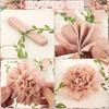 2pcs Nude Tissue Paper Pom Pom Garlands Paper Flowers for Birthday Wedding Decor Tissue Paper Pom Pom Boho Flowers Wall Hanging Décor Supplies