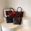 PU Zipper  New Women's Shoulder Bag Solid Color Versatile High Beauty Fashion Handbag Soft High Capacity Commuter Tote Bag