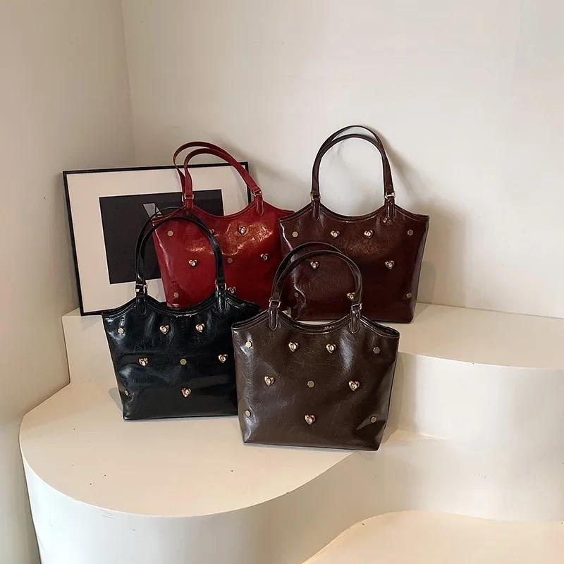 PU Zipper  New Women's Shoulder Bag Solid Color Versatile High Beauty Fashion Handbag Soft High Capacity Commuter Tote Bag