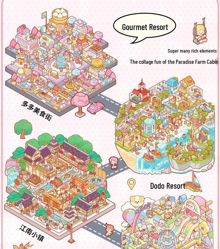 3D-Aufkleber mit Cottage-Szene: Miniatur-Landschaftsbau & DIY Journal Set