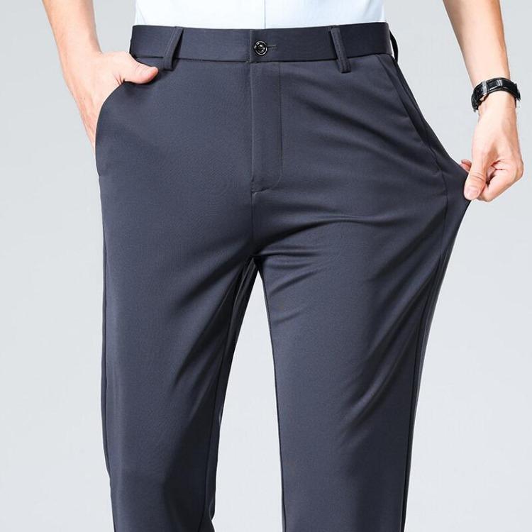 Comfort Fit Mens Plus Size Loose Trousers Big and Tall Straight Leg Casual Office Work Pants Classic Business No Tight Commuting