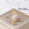 Hot-Selling Enamel Art Oval Photo Box Pendant Necklace Personalized for Men Women Daily Party Zircon Crystal Jewelry Neck Gift
