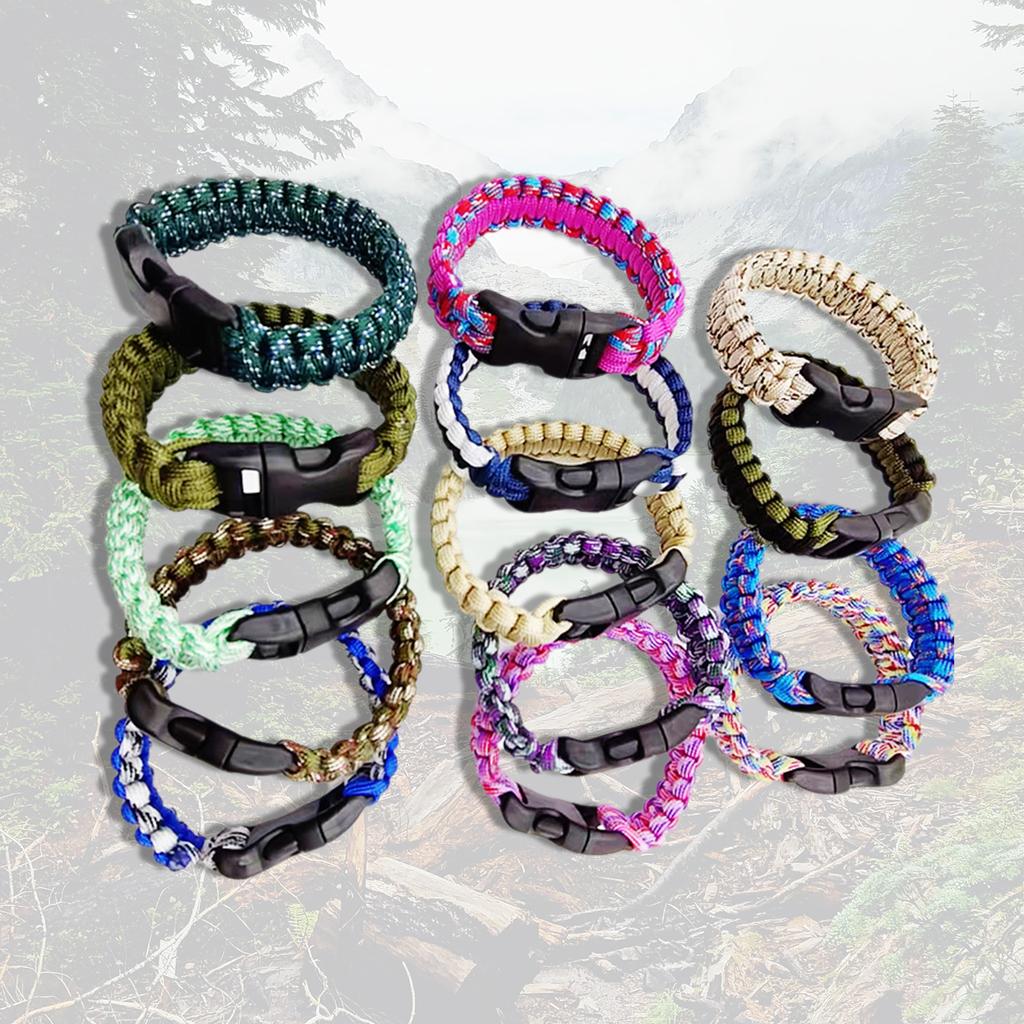 2 Stück Outdoor Taktische Paracord Armbänder Armband Überlebensschnur Seil Geflochtene Armbänder für Camping und Notfälle