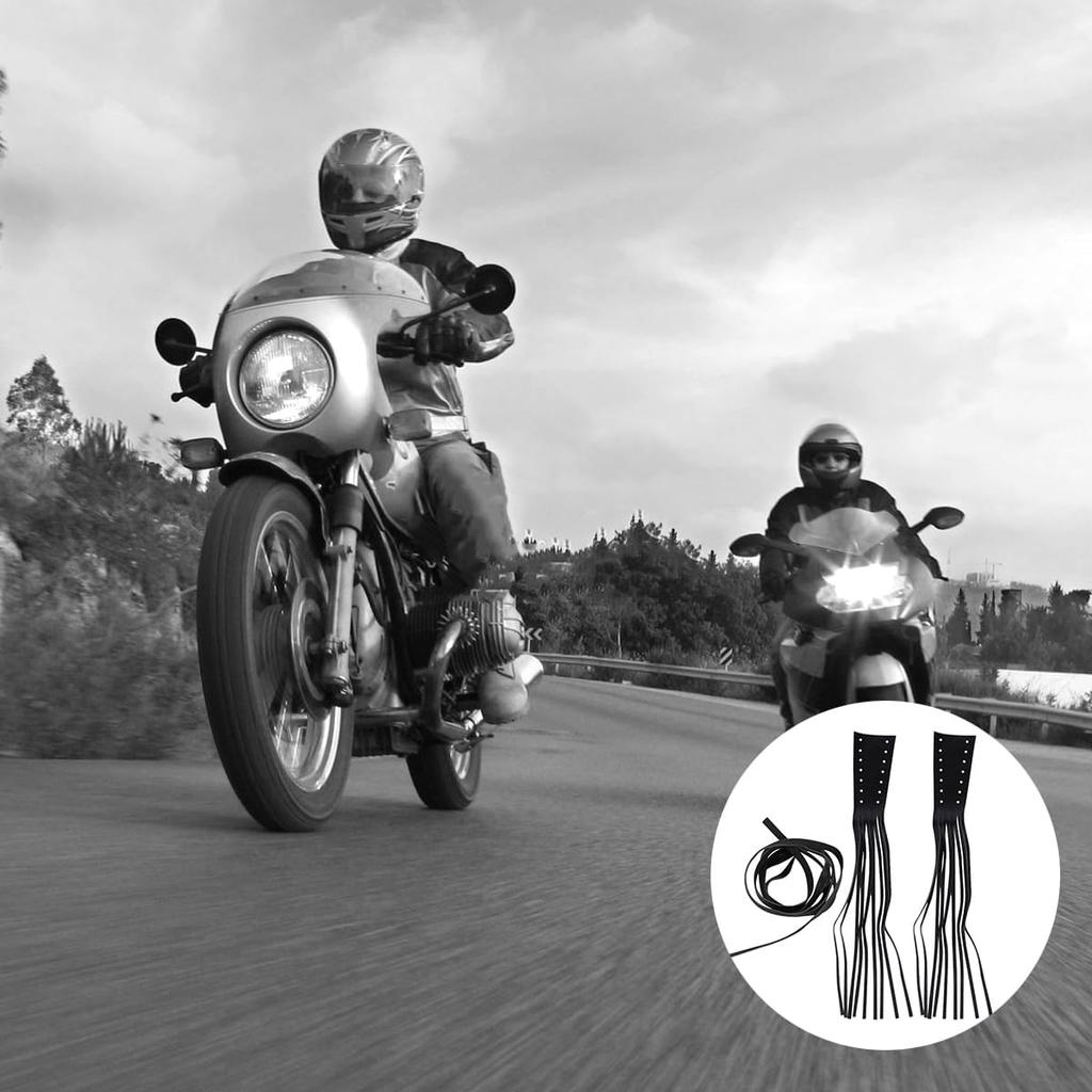 Garneck Motorcycle Lever Tassels Fringe Leather Motorcycle Lever Handlebar Throttle Brake Clutch Grip Covers Wraps