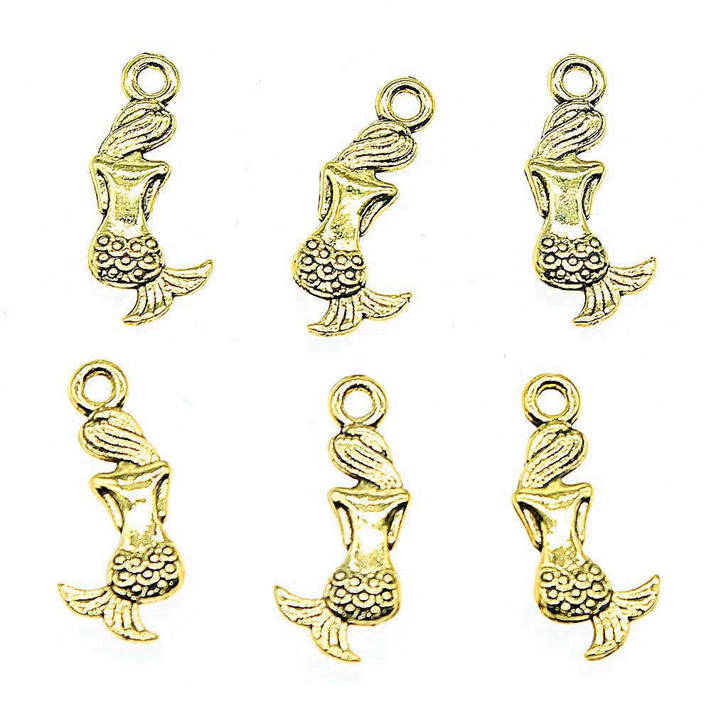 Mermaid Skeleton Charms Gothic Alloy Pendants For Halloween DIY Jewelry Accessories