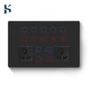 Indian Standard 12-Gang Smart WiFi Wall Light Switch Touch Panel Supports Alexa Google Assistant 16A 240V 234x152mm Size for Tuy