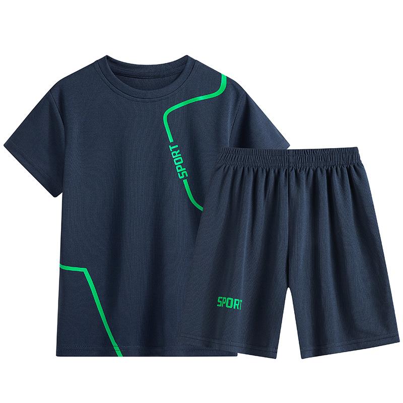 Dubbped Kids Running Clothes Sets Boys Football Jersey Short Sleeve Children Sports Training Uniforms Soccer Jerseys 2-piece Set