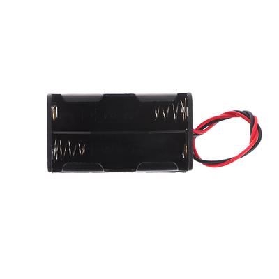 High Quality Aa Battery Holder 6V For 4 X Aa Batteries Black Plastic Storage Box Aa Battery Case Dual Layers With Wire Lead