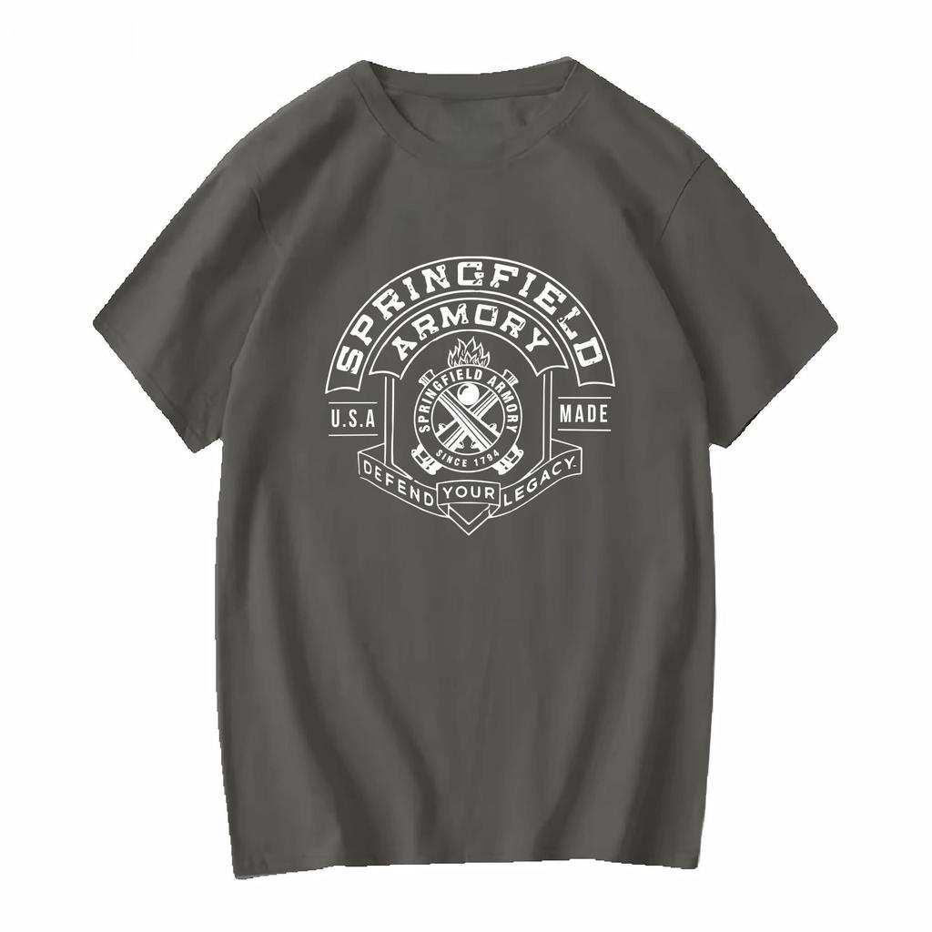 Springfield Armory Logo Men Women Black T Shirt Long or Short Sleeves Fashion Casual Versatile Streetwear Top For Everyday Wear