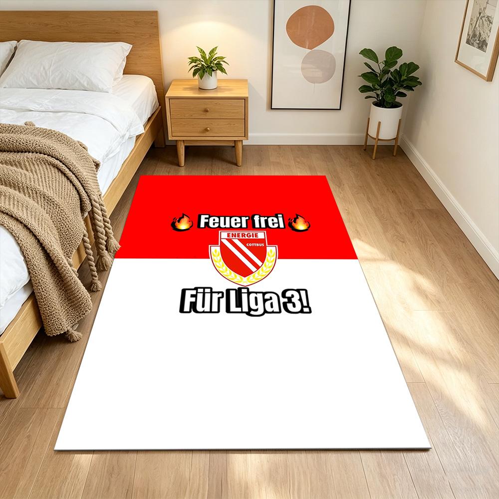 Fc Energie Cottbus Floor Rug Office Rug Perfect for Entryway Balcony Foyer Dining Room Antislip Carpet Anime Office Decor Birthday Christmas Gift
