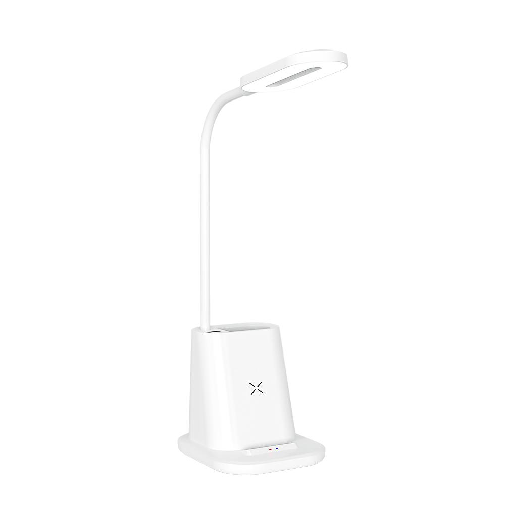 4-in-1 Multifunktionale Kabellose Ladestation Schreibtischlampe mit Stifthalter 15W Schnellladefunktion für Handy für Büro Alltag