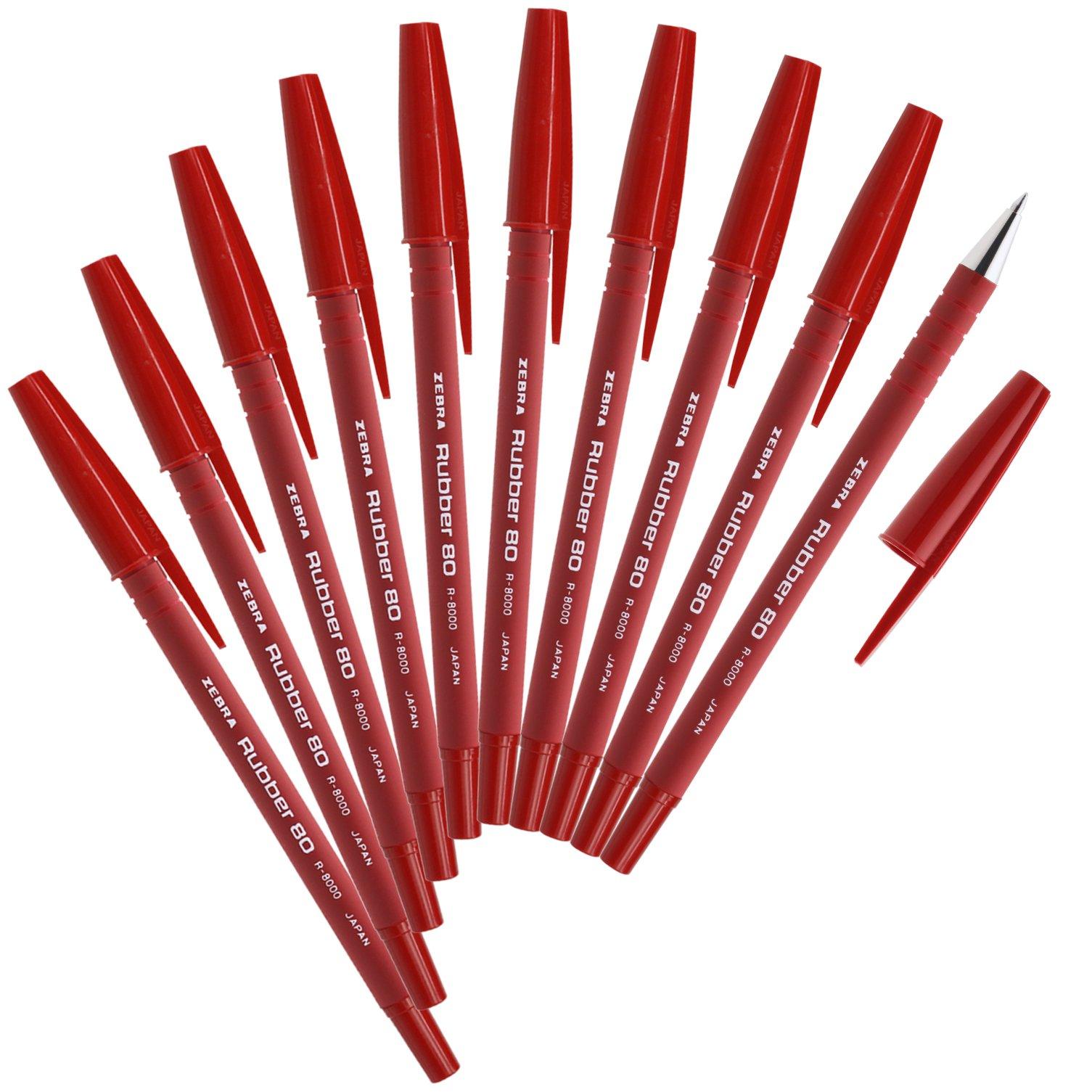 

Zebra Ballpoint Pen Rubber 80 Red 10 Pieces Oil-Based B-R-8000-R