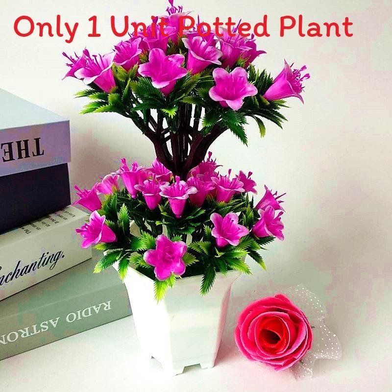 Lily Flower Artificial Potted Plant Simulated Green Plant Ornament Decoration
