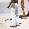Summer Men's Straight Leg Pants Breathable Cotton and Linen Loose Casual Sports Trousers