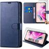 Case - eFConnection - for Xiaomi Redmi Note 12s - Navy Blue PU Leather - 2 Tempered Glass Screen Protectors