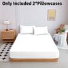 Color Mattress Solid Protector Pillowcase Bedspread Set Home Textile Accessories
