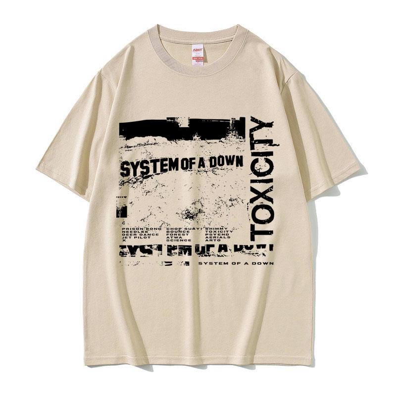 

2025 System of A Down Toxicity Album Graphic Men Women Gothic Rock Oversized Streetwear Men s 90s Alternative Metal T-shirts S