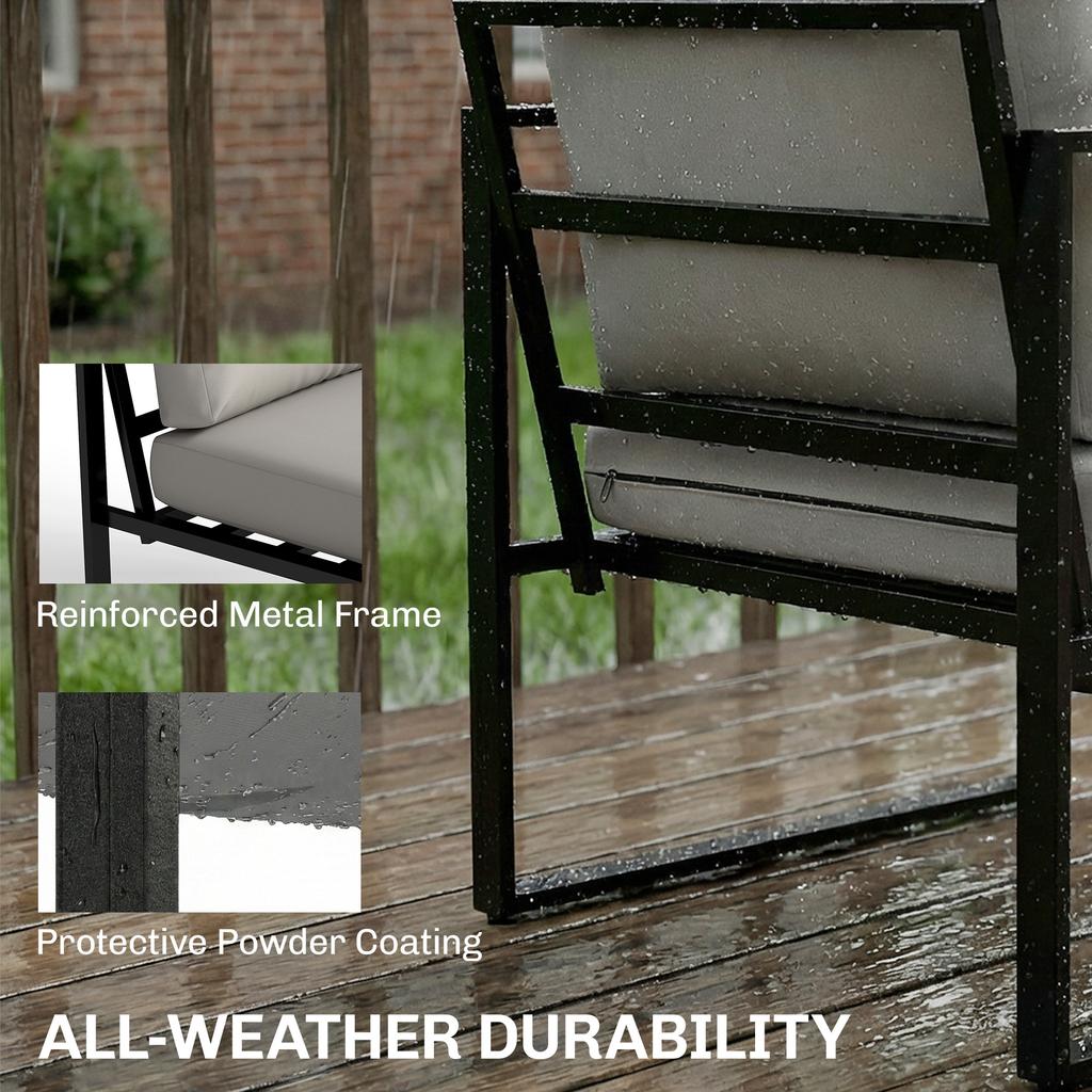 Outdoor Garden Furniture Set 4 Piece Patio Furniture With Slatted Table Indoor Outdoor Balcony Patio Conservatory Set