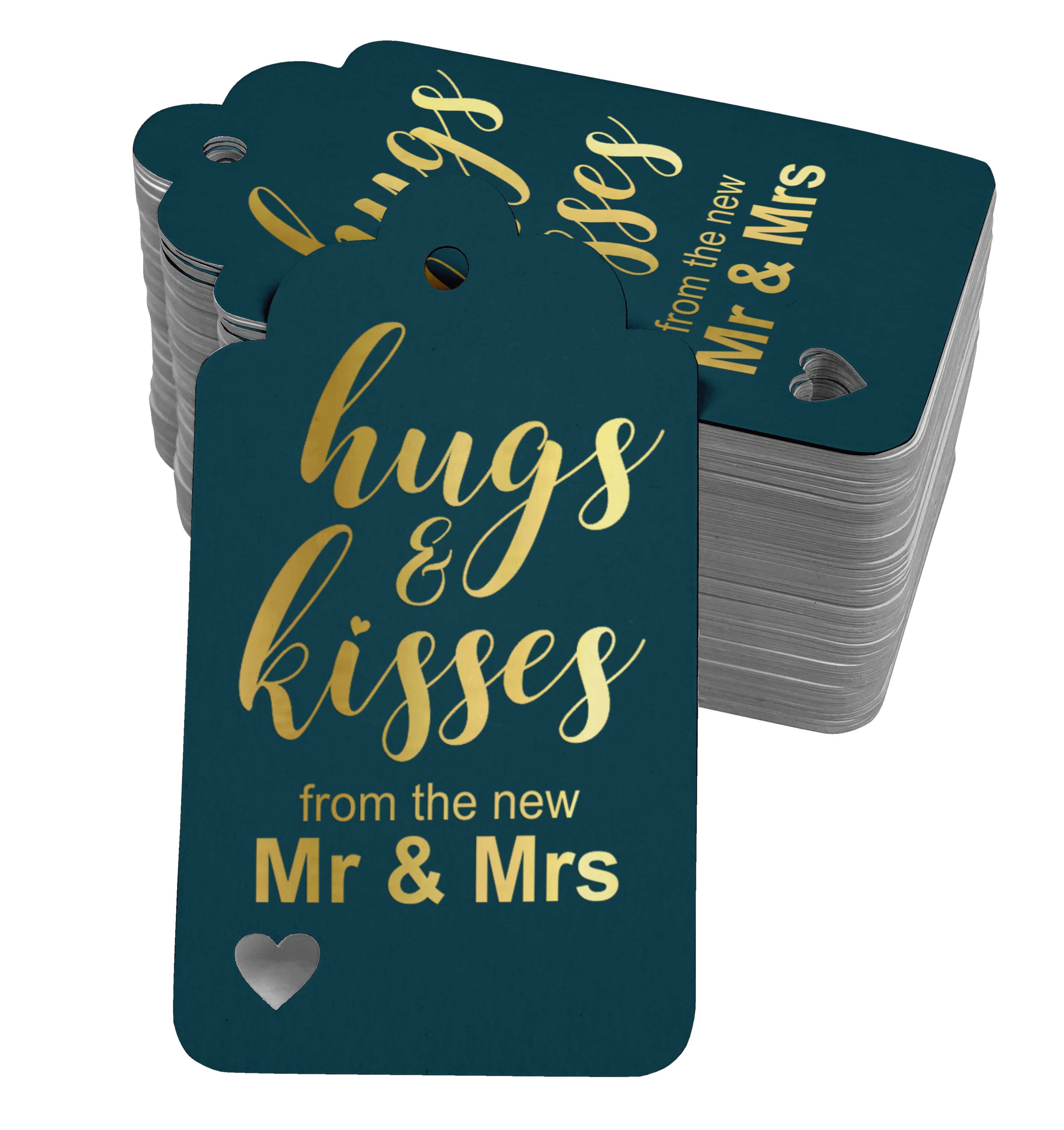 

Inkdotpot Упаковка зі 100 обіймів і поцілунків від нового весільного подарунка Паперові бирки Виготовлення справжньої золотої фольги 50 Gold Foil Tags синій