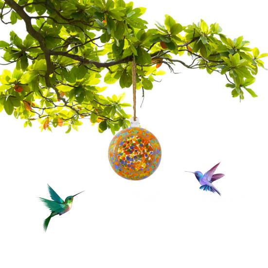 Venkovní skleněné závěsné krmítko pro kolibříky, odolné proti mravencům a včelám, vícebarevné krmítko pro ptáky, zahradní dekorace, dárek pro ženy