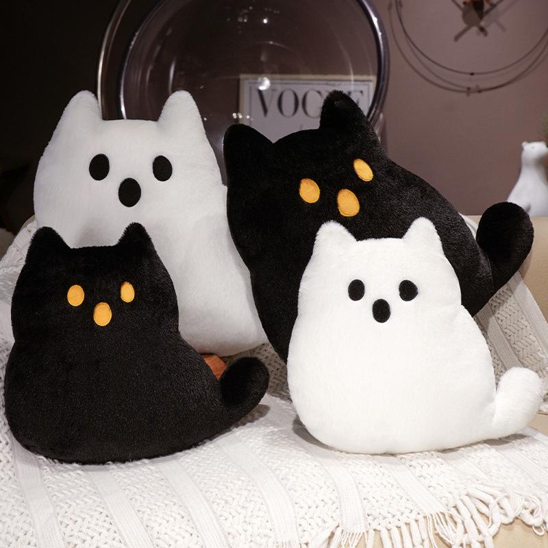 Geist Katze Kissen Plüschtier Puppe schwarze Katze Puppe Kinderbegleiter Beruhigungspuppe