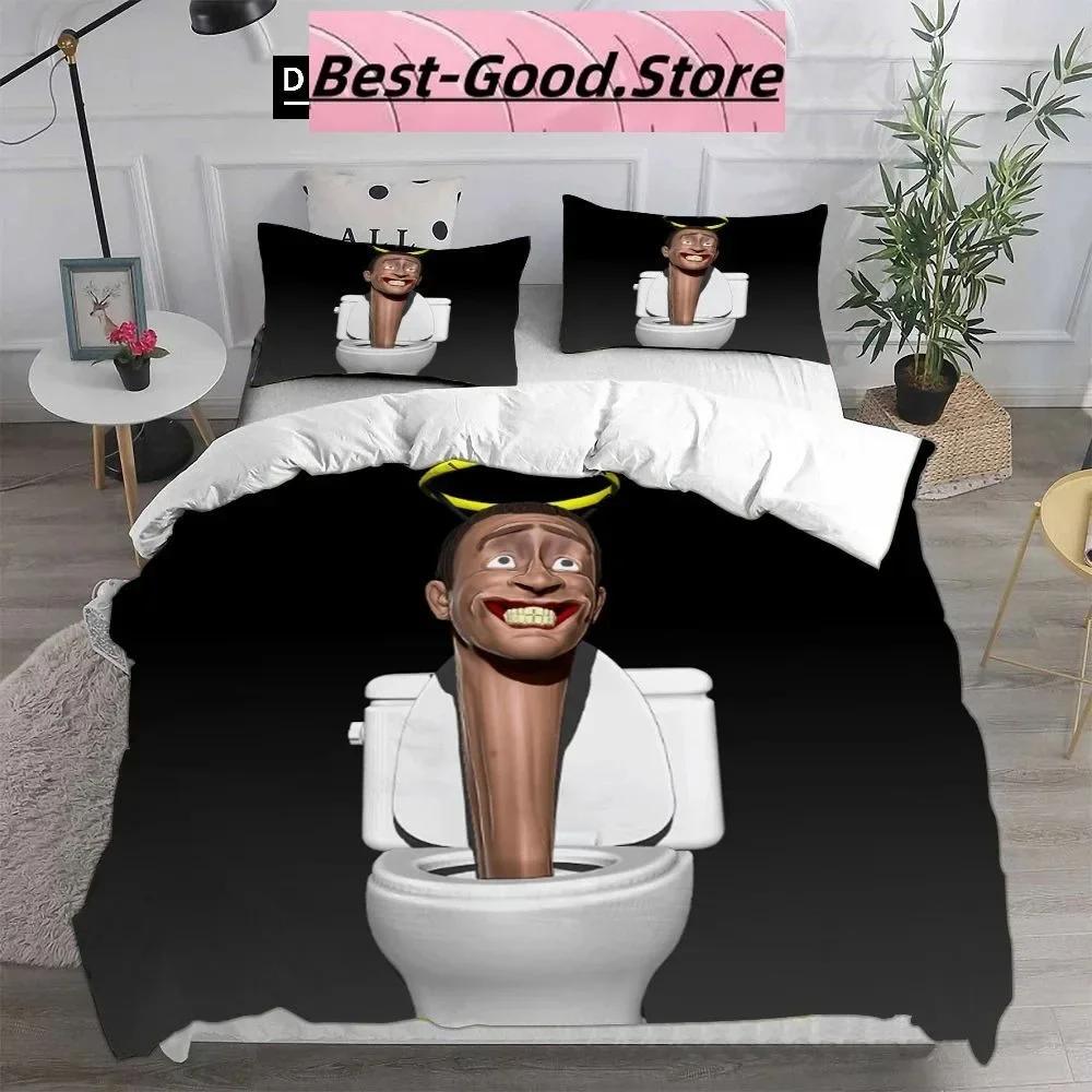 3D Fashion Game Skibidi Toilet Arale Bedding Set Print With Pillowcase Bed Duvet Cover Soft Single Double Queen Super King Size