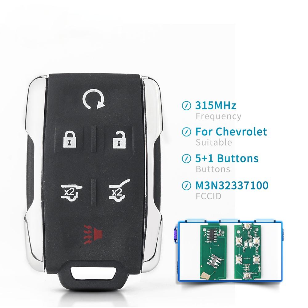 3/4/5/6 Buttons Remote Car Key for Chevrolet Silverado 1500 2500 3500 2014 2015 2016 2017 2018 for GMC with M3N32337100 315Mhz Clip