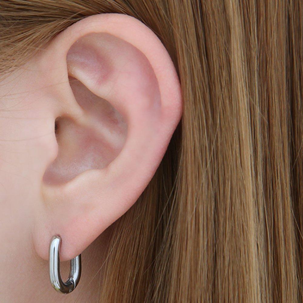 [1+1] Fashion Piercing Surgical Simple Oval Ring 3 types, choose 1, sell one side