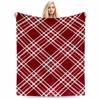Red and White Plaid Pattern Blanket for Bedroom or Living Room Decor Blanket, Suitable for Use In the Bedroom, Living Room, On the Sofa