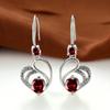 Popular red diamond love medium and long earrings pendant heart-shaped earrings women's Korean version of exquisite jewelry