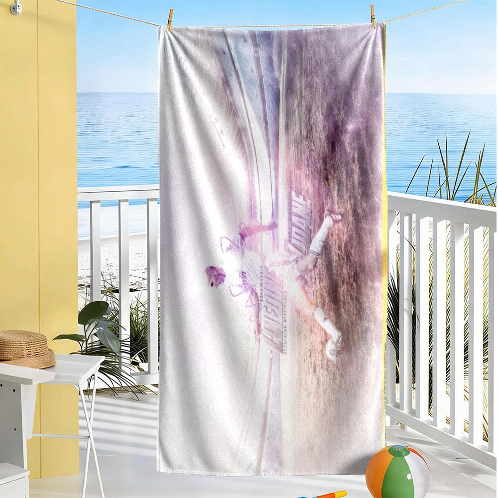 Football Player Yellow Kit Beach Towel Quick-Dry Soft Microfiber Comfortable Lightweight Perfect for Traveling Yoga Camping and Swimming