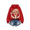 Women's Christmas Print Long Sleeve Round Neck Top for Holiday Party