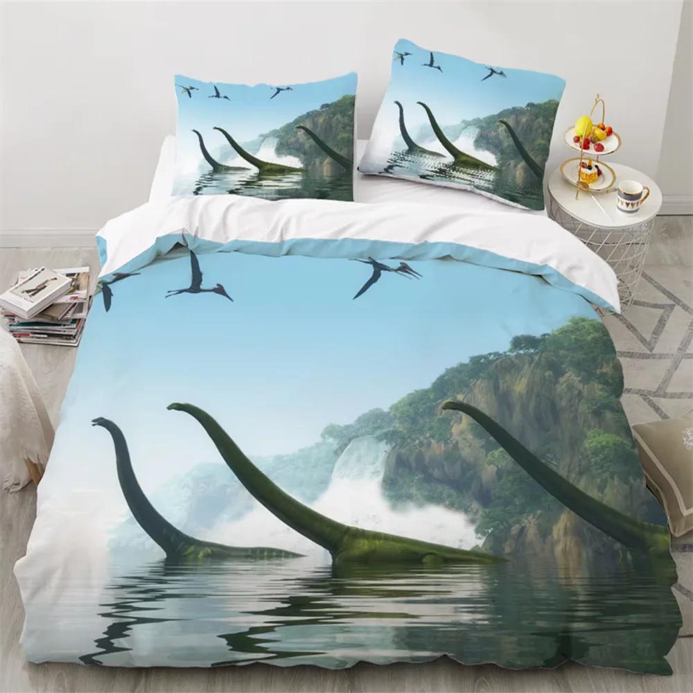 

3D Пододеяльник с принтом динозавров Кинг Твин Квин Двуспальный размер Комплект Наволочка из ультратонкого волокна Новый Оптовый Покрывало 70x133cm 2pcs