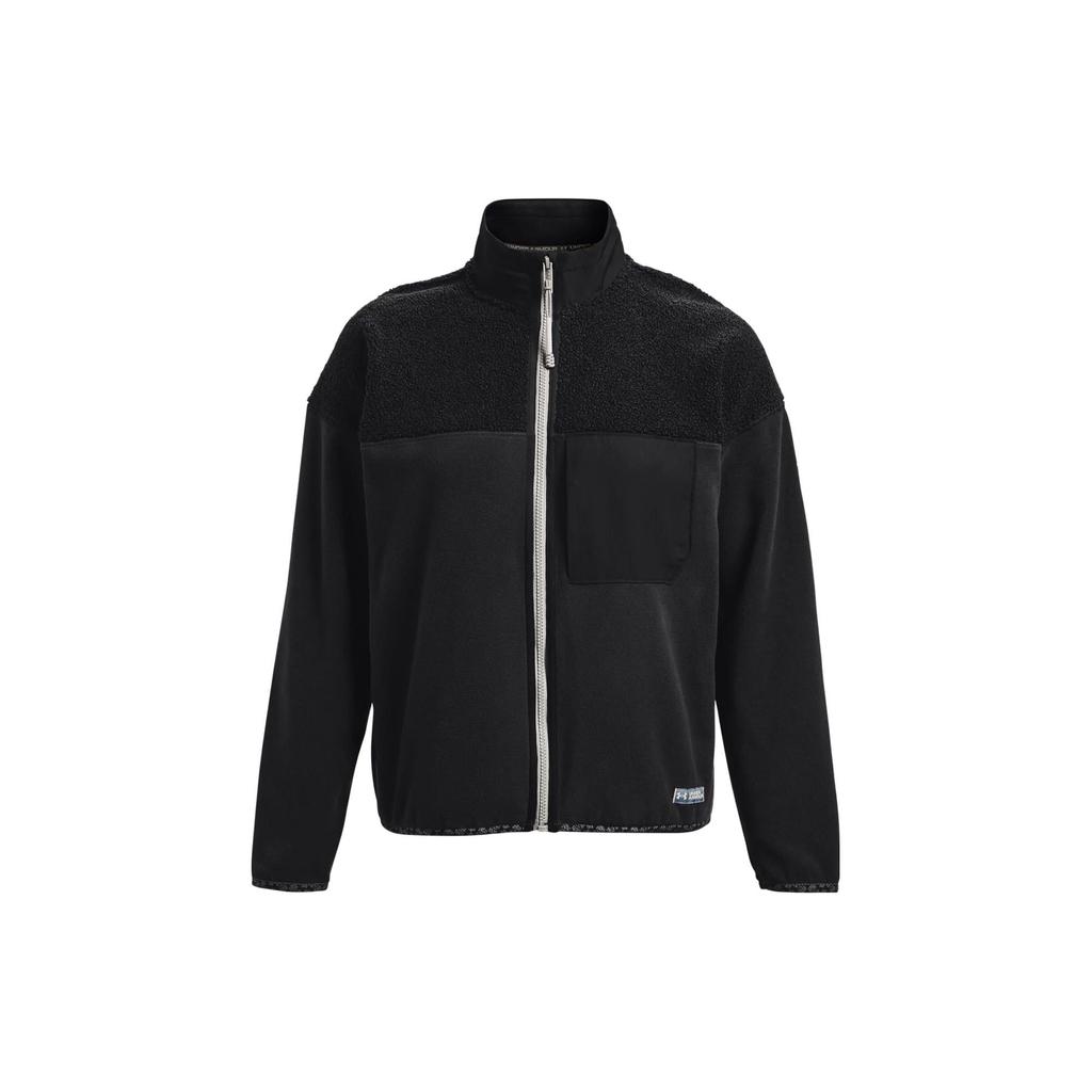 Under Armour Polartec Maxx Solid Zip Neck Sports Jacket Women Jackets Black 1373291-001