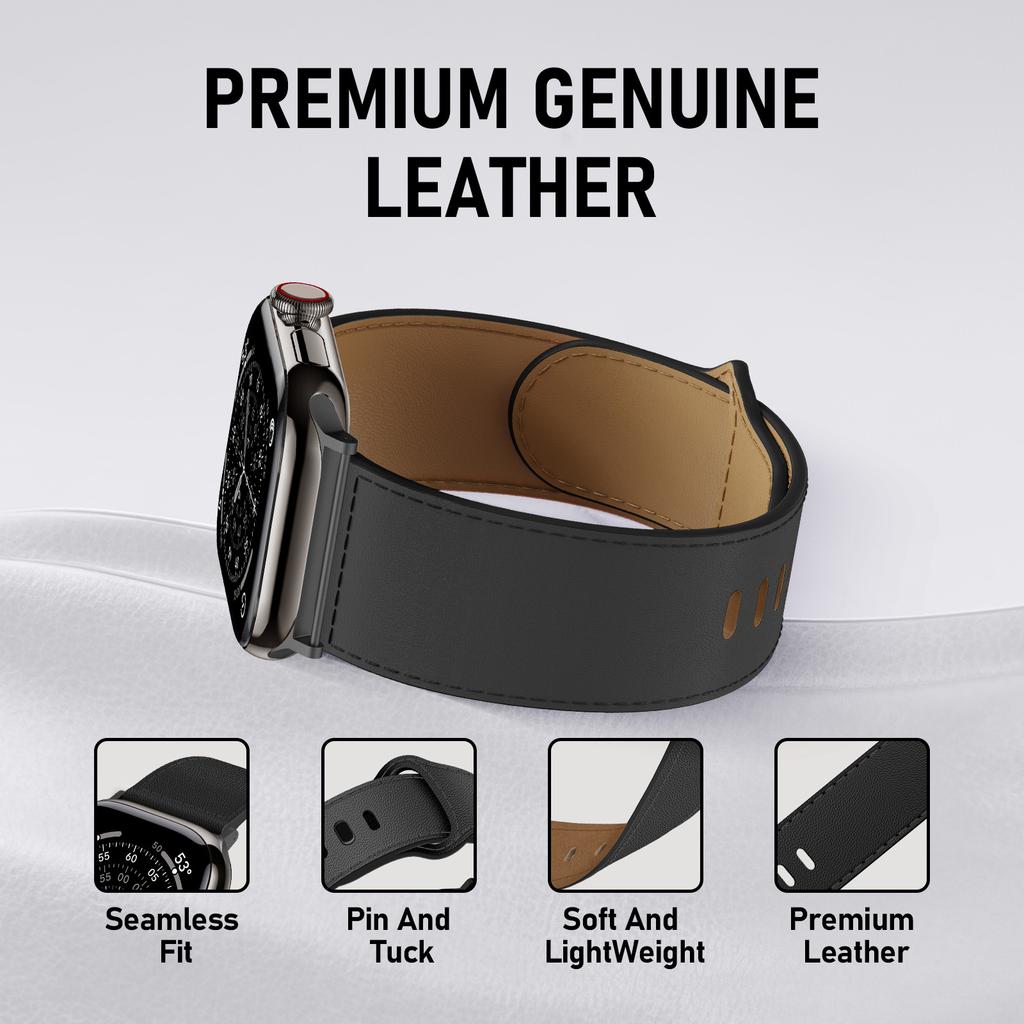 Genuine Leather Band for Apple watch Straps 46mm 49mm 45 44 42 41 40 38 mm Correa Bracelet iWatch Series 11/10/9/8/7/6/SE/Ultra