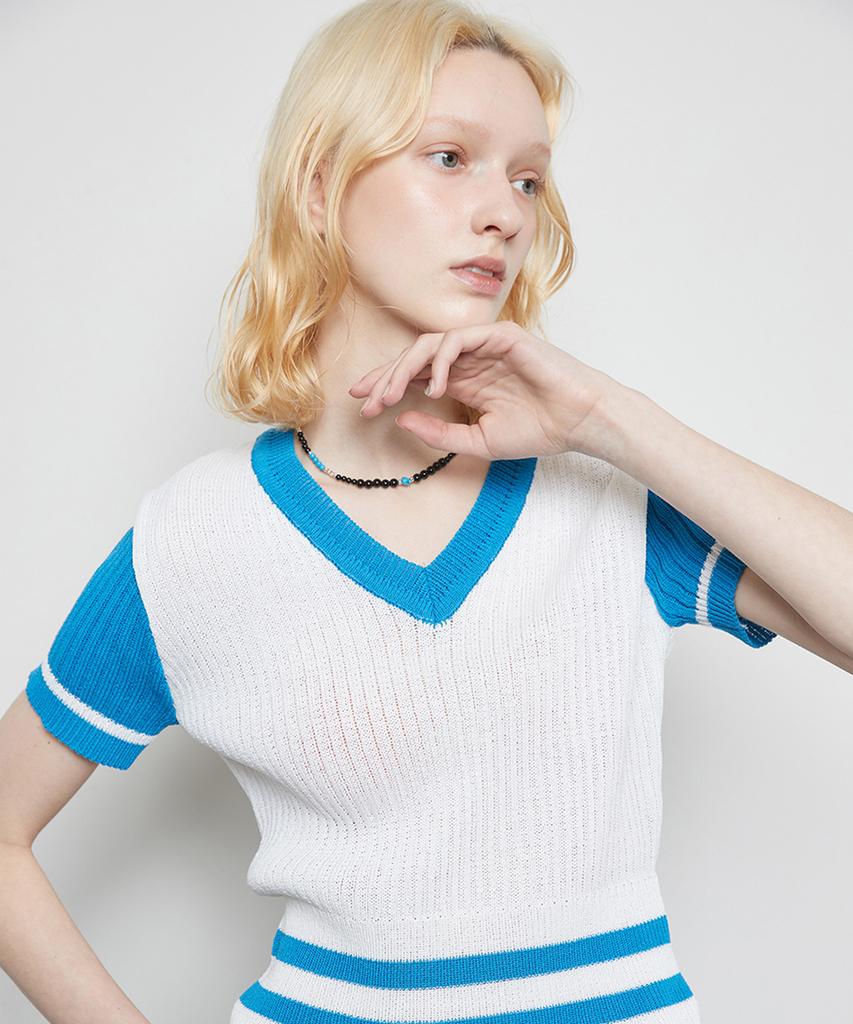 LARTIGENT L3 Bold Double Line Knit(Blue)