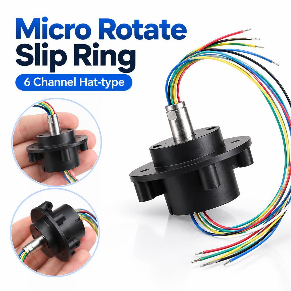 1Pcs Hat-type Slip Ring 2A Rotary Connector New Collector Ring  for Robot Arm