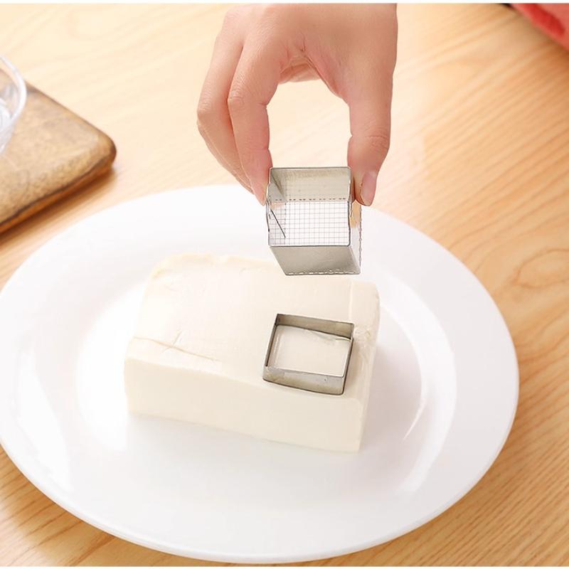 1set Tofu Cutter Tofu Flower and Shred Cutter Mold 304 Stainless Steel Simple and Quick Preparation Kitchen Presentation