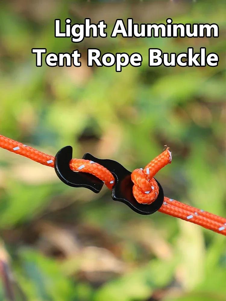 1/5/10pcs Adjustable Tent Rope Buckle Aluminum S-type Wind Cord Buckle Sturdy Rope Buckle for Outdoor Camping Tents Accessories