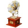 Premium Rajasthani Antique Vintage Sparkle Square Brass Gramophone Showpiece for Home Decor |Gift Item for Home and Living Room
