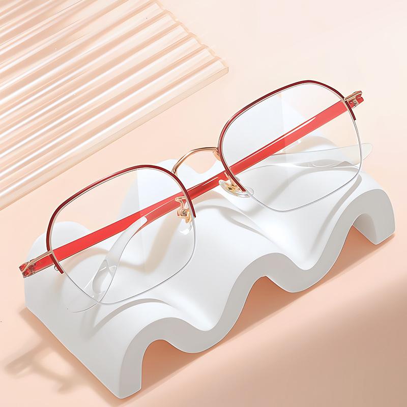 2025 Fashion Reading Glasses Women's INS Style Metal Oversized Frame Ultra-Lightweight Personalized Presbyopia Glasses