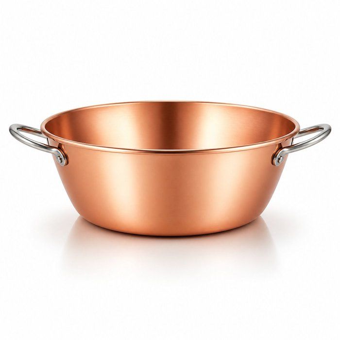 Bacinella per marmellata - LE PRATIQUE - Rame - Ø 38 cm - 9 L - Spessore 12/10 - Manici in ghisa
